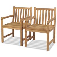 vidaXL Outdoor Chairs 2 pcs Solid Teak Wood,  vidaXL Outdoor Chairs 2 pcs Solid Teak Wood