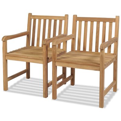 vidaXL Outdoor Chairs 2 pcs Solid Teak Wood,  vidaXL Outdoor Chairs 2 pcs Solid Teak Wood
