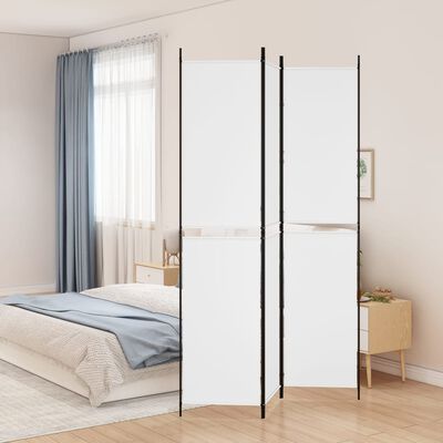 vidaXL 3-Panel Room Divider White 150x220 cm Fabric, white vidaXL 3-Panel Room Divider White 150x220 cm Fabric