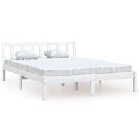 vidaXL Bed Frame without Mattress White Solid Wood 120x200 cm, white vidaXL Bed Frame without Mattress White Solid Wood 120x200 cm