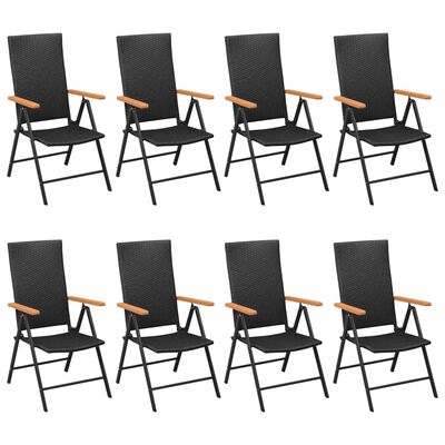vidaXL 9 Piece Garden Dining Set Black and Brown,  vidaXL 9 Piece Garden Dining Set Black and Brown