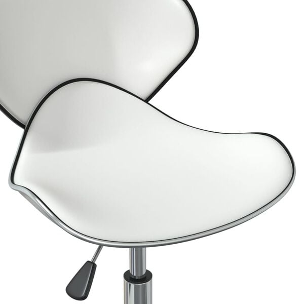 vidaXL Swivel Dining Chairs 2 pcs White Faux Leather