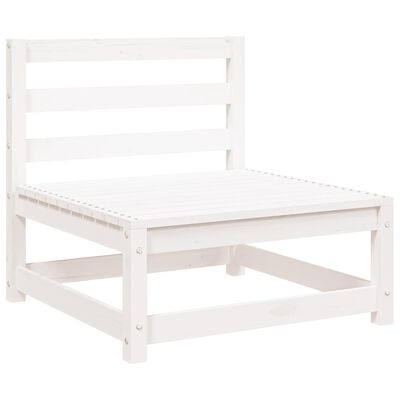 vidaXL Garden Middle Sofas 3 pcs White Solid Wood Pine, white vidaXL Garden Middle Sofas 3 pcs White Solid Wood Pine