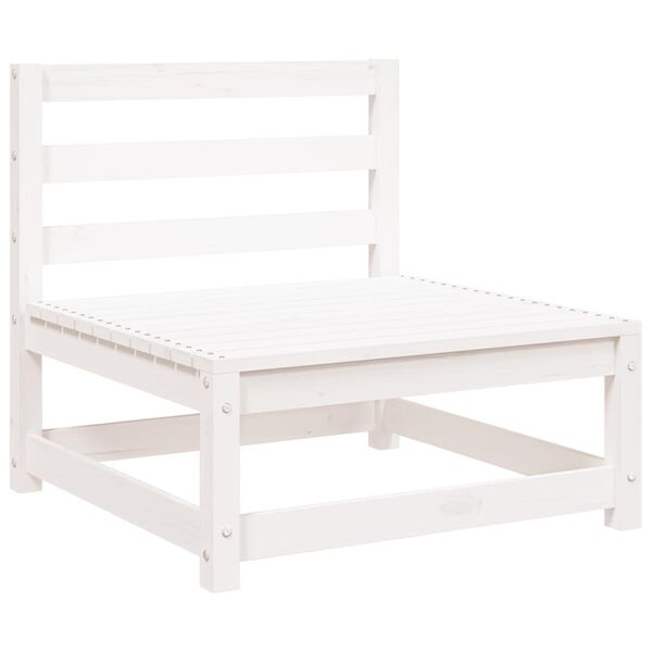 vidaXL Garden Middle Sofas 3 pcs White Solid Wood Pine