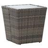 vidaXL 3 Piece Bistro Set Poly Rattan and Tempered Glass Grey