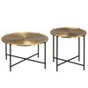 vidaXL Table Set 2 Pieces Brass-covered MDF