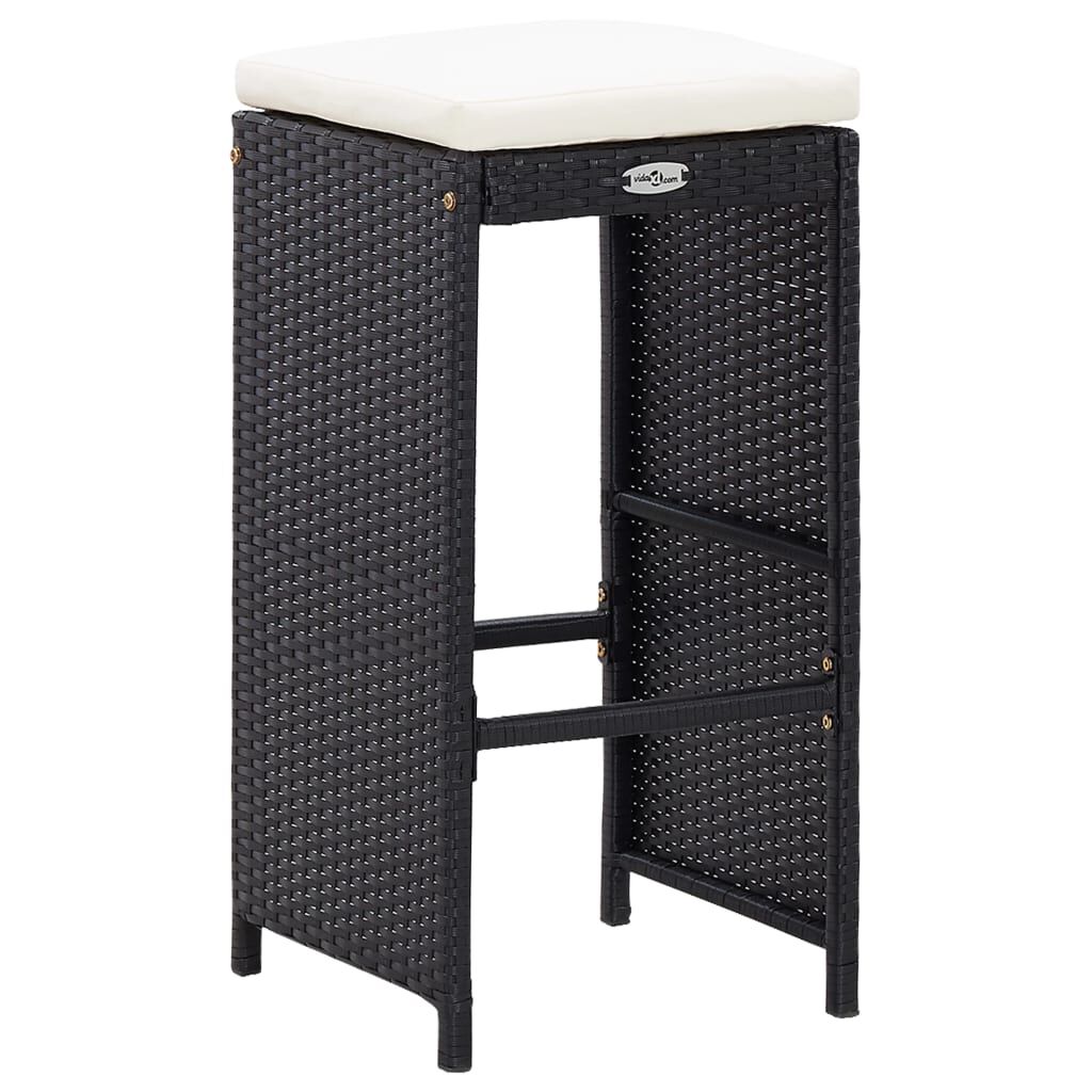 vidaXL 5 Piece Outdoor Bar Set Poly Rattan and Glass Black