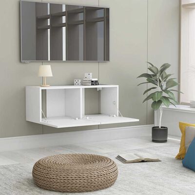 vidaXL TV Cabinet White 80x30x30 cm Engineered Wood, white vidaXL TV Cabinet White 80x30x30 cm Engineered Wood