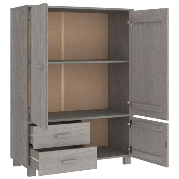 vidaXL Wardrobe HAMAR Light Grey 99x45x137 cm Solid Wood Pine