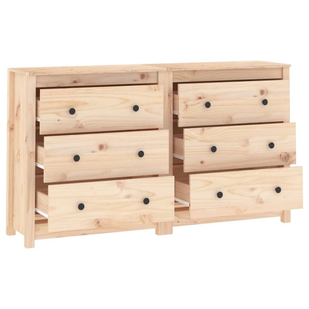 vidaXL Sideboard 140x35x80 cm Solid Wood Pine