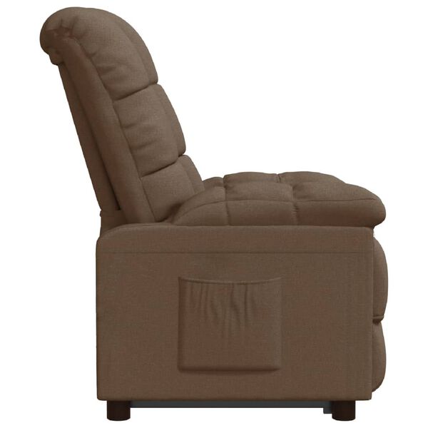 vidaXL Recliner Chair Brown Fabric