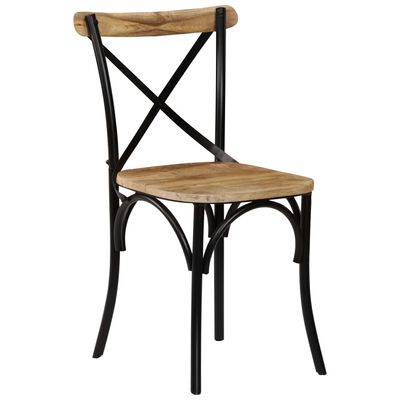 vidaXL Cross Chairs 2 pcs Black Solid Mango Wood,  vidaXL Cross Chairs 2 pcs Black Solid Mango Wood