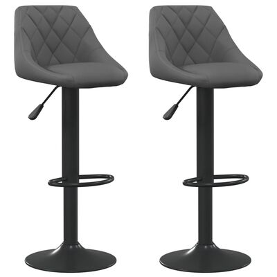 vidaXL Bar Stools 2 pcs Dark Grey Velvet, dark grey vidaXL Bar Stools 2 pcs Dark Grey Velvet