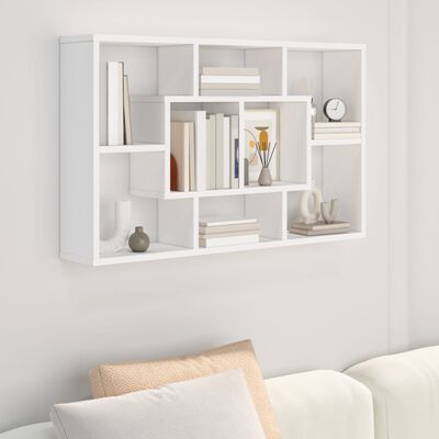 vidaXL Wall Shelf White 85x16x52.5 cm Engineered Wood, white vidaXL Wall Shelf White 85x16x52.5 cm Engineered Wood