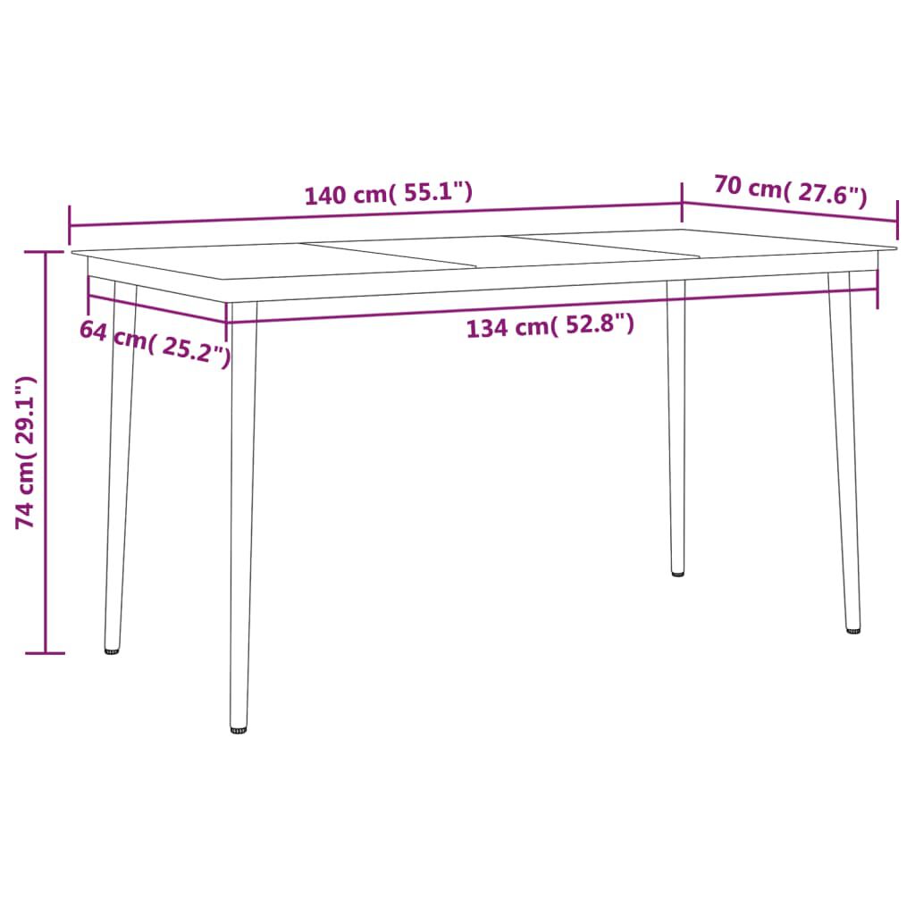 vidaXL 7 Piece Garden Dining Set Anthracite