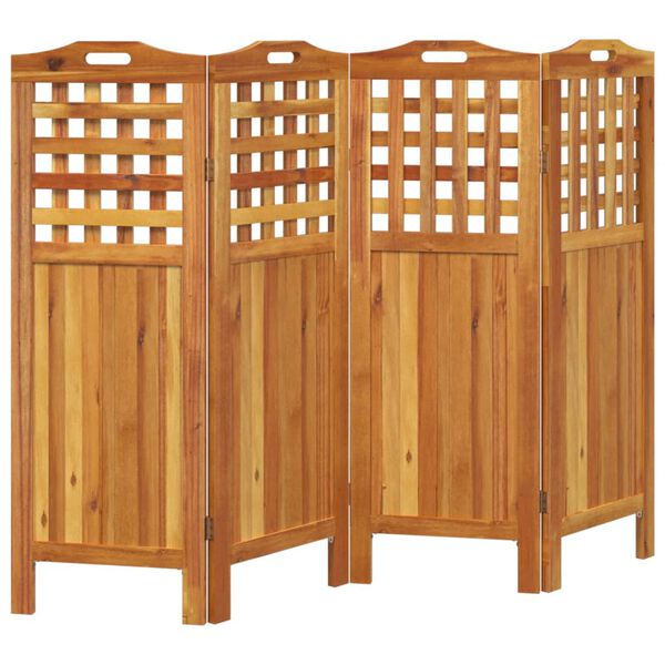 vidaXL 4-Panel Room Divider 162x2x115 cm Solid Wood Acacia