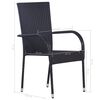 vidaXL 9 Piece Garden Dining Set Poly Rattan Black