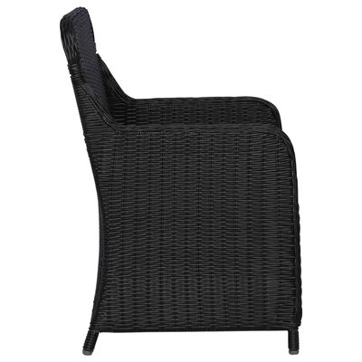 vidaXL Outdoor Chairs with Cushions 2 pcs Poly Rattan Black, black vidaXL Outdoor Chairs with Cushions 2 pcs Poly Rattan Black