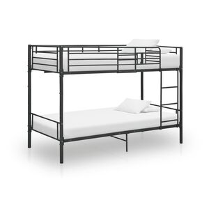 vidaXL Bunk Bed without Mattress Black Metal 90x200cm