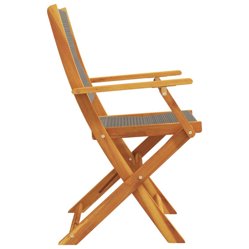 vidaXL Garden Chairs 2 pcs Grey Solid Wood Acacia and Polypropylene