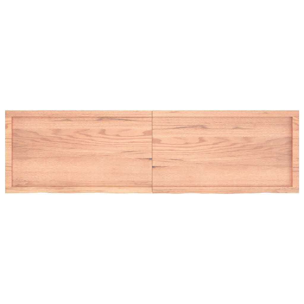 vidaXL Wall Shelf Light Brown 180x50x(2-4) cm Treated Solid Wood Oak