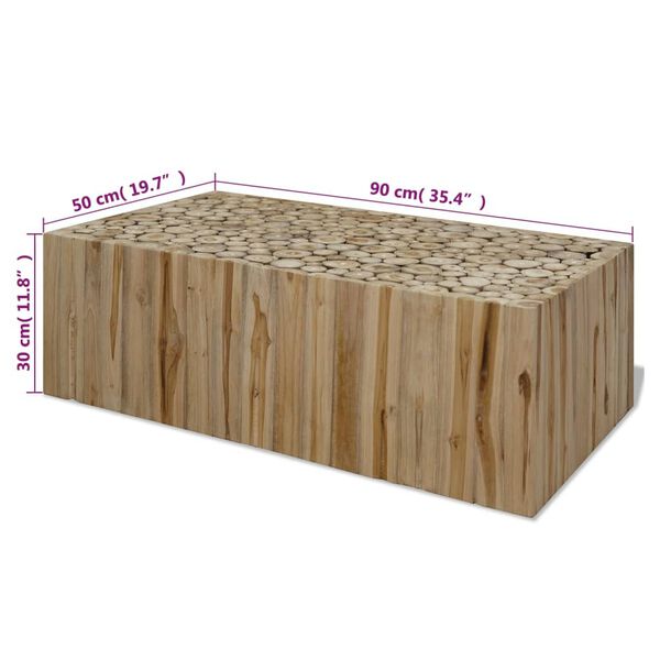 vidaXL Coffee Table Genuine Teak 90x50x30 cm