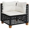 vidaXL 8 Piece Garden Sofa Set with Cushions Black Poly Rattan