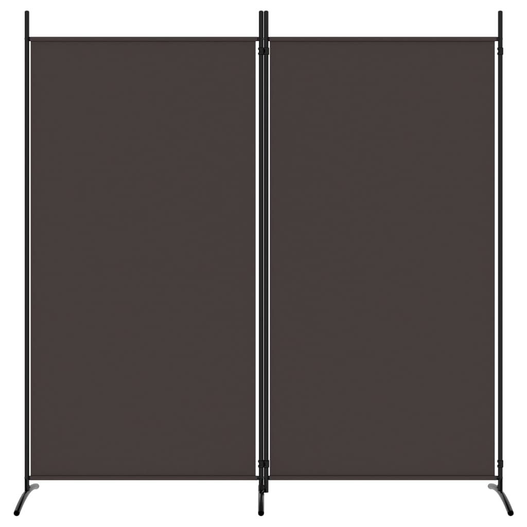 vidaXL 2-Panel Room Divider Brown 175x180 cm Fabric