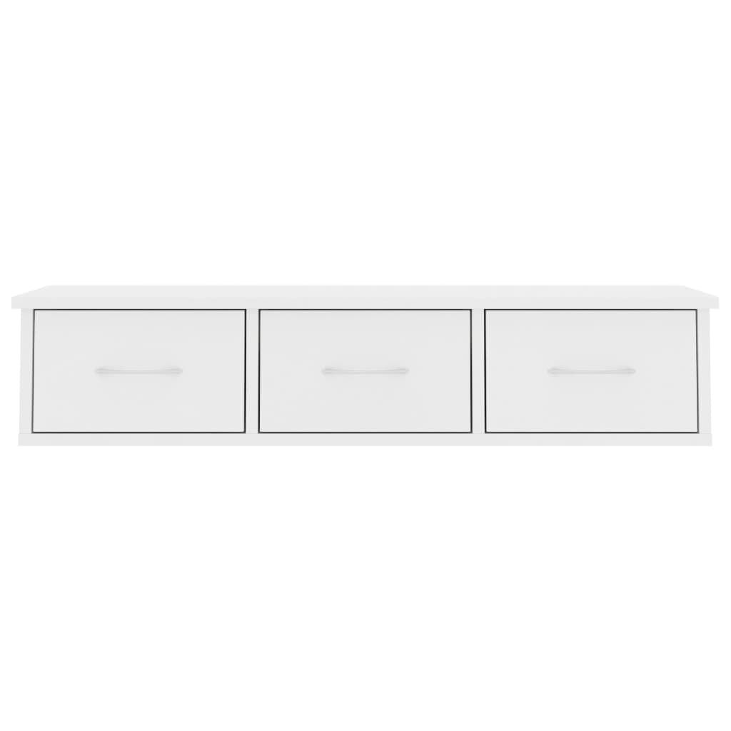 vidaXL Wall-mounted Drawer Shelf White 88x26x18.5 cm Engineered Wood