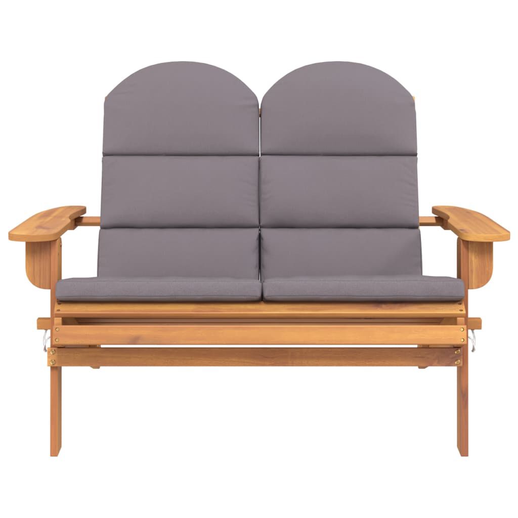 vidaXL Adirondack Garden Bench with Cushions 126 cm Solid Wood Acacia