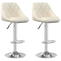 vidaXL Bar Stool 2 pcs Cream Velvet