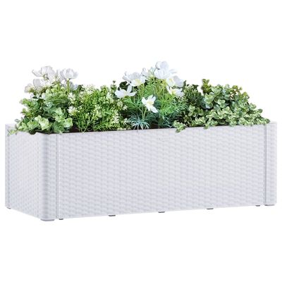 vidaXL Garden Raised Bed with Self Watering System White 100x43x33 cm, white vidaXL Garden Raised Bed with Self Watering System White 100x43x33 cm
