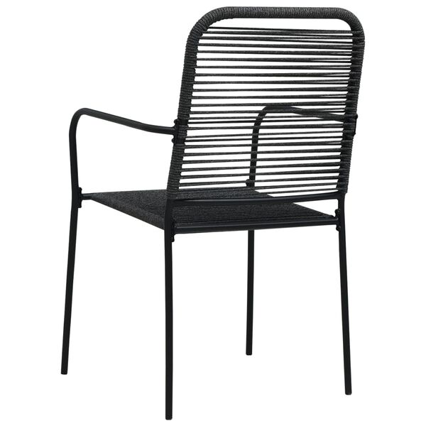 vidaXL Garden Chairs 2 pcs Cotton Rope and Steel Black