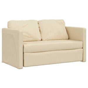 vidaXL Floor Sofa Bed 2-in-1 Cream 112x174x55 cm Fabric