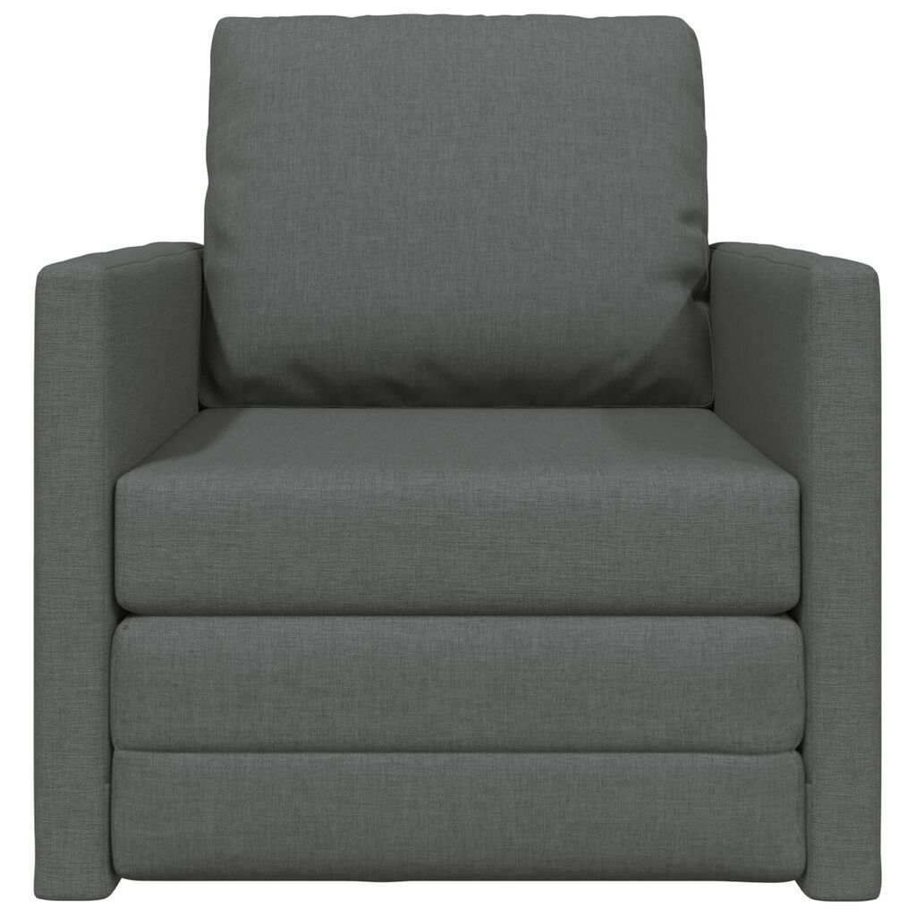vidaXL Floor Sofa Bed 2-in-1 Dark Grey 112x174x55 cm Fabric