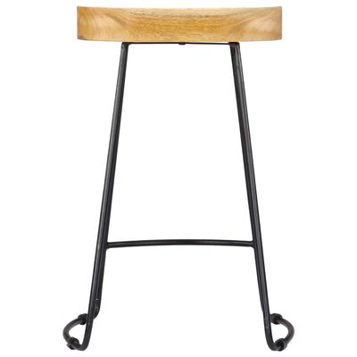 vidaXL Gavin Bar Stools 2 pcs Solid Mango Wood, light brown vidaXL Gavin Bar Stools 2 pcs Solid Mango Wood