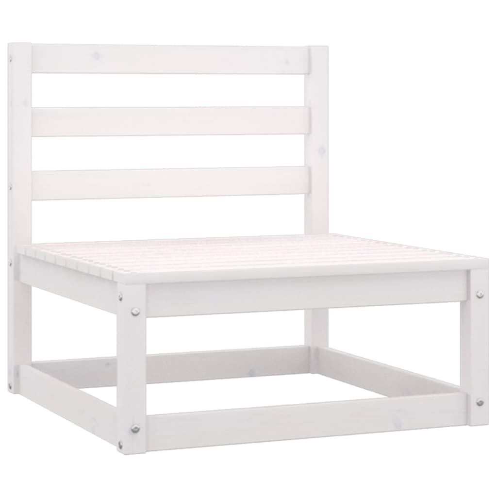 vidaXL Garden Middle Sofas 3 pcs White Solid Wood Pine