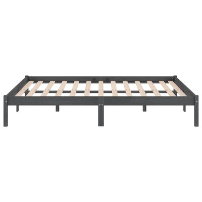 vidaXL Bed Frame without Mattress Grey Solid Wood Super King Size, grey vidaXL Bed Frame without Mattress Grey Solid Wood Super King Size