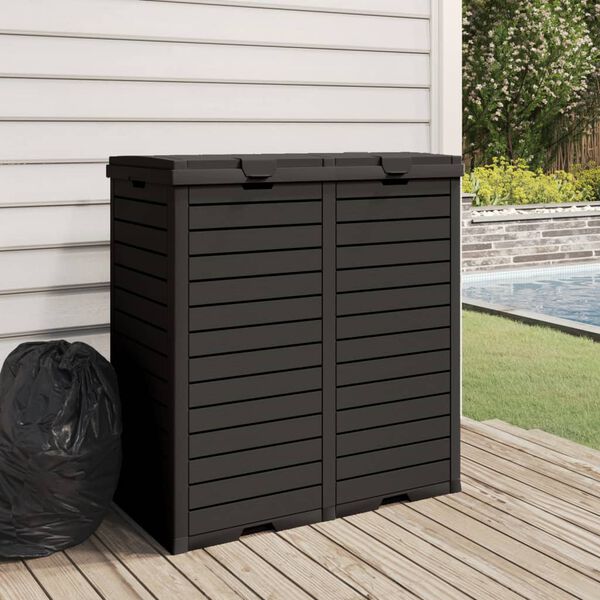vidaXL Outdoor Garbage Bin Black 78x41x86 cm Polypropylene
