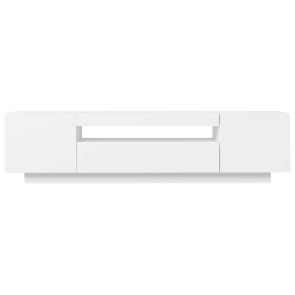 vidaXL TV Cabinet with LED Lights White 160x35x40 cm