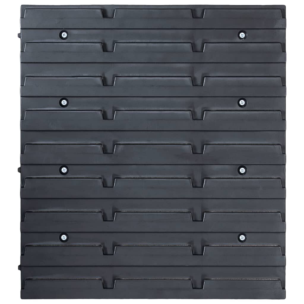 vidaXL 29 Piece Storage Bin Kit with Wall Panels Red and Black