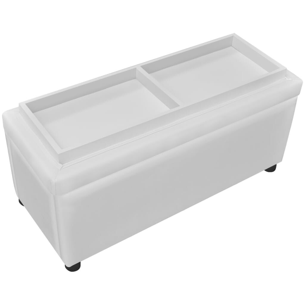 vidaXL Storage Ottoman Artificial Leather White