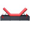vidaXL Sun Lounger with Cushion Poly Rattan Black