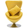 vidaXL Swivel Egg Chair with Cushion Yellow Velvet