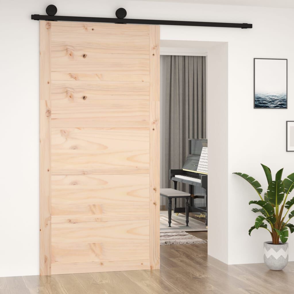 vidaXL Barn Door 100x1.8x204.5 cm Solid Wood Pine