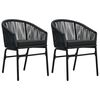 vidaXL Garden Chairs 2 pcs Black PE Rattan