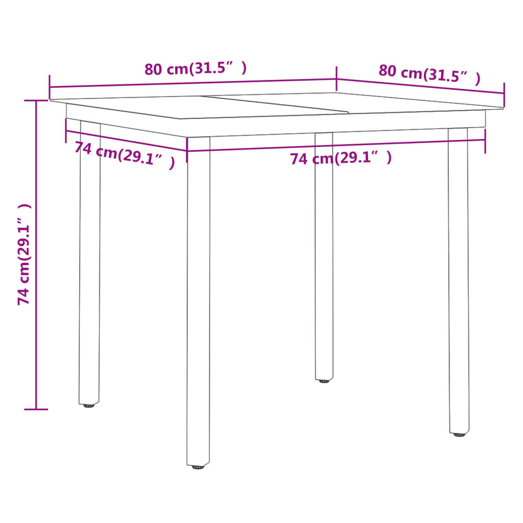 vidaXL 3 Piece Garden Dining Set Grey and Black