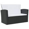 vidaXL 16 Piece Garden Lounge Set with Cushions Poly Rattan Black