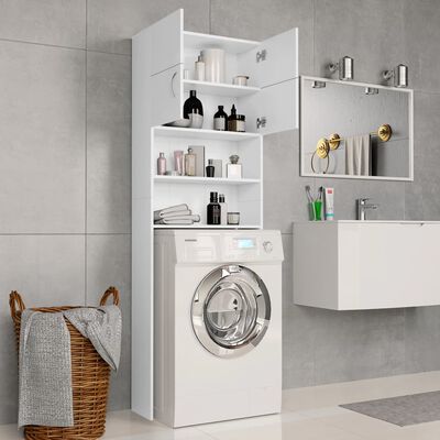 vidaXL Washing Machine Cabinet White 64x25.5x190 cm Engineered Wood, white vidaXL Washing Machine Cabinet White 64x25.5x190 cm Engineered Wood