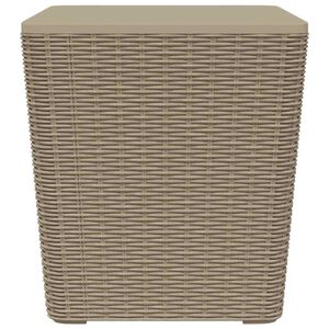 vidaXL Garden Table with Removable Lid Light Brown Polypropylene